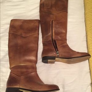 Tan knee high boots